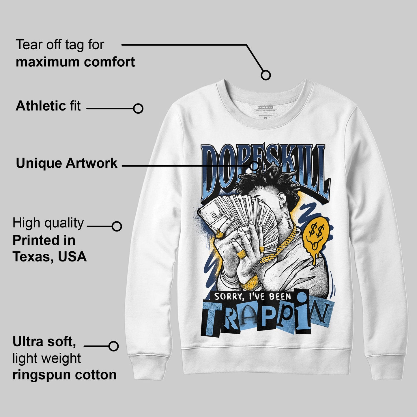 Retro Dunk From Above 4s DopeSkill Sweatshirt Sorry I've Been Trappin Graphic
