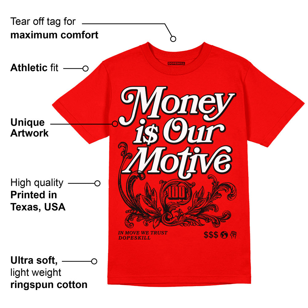 Red Collection DopeSkill Red T-shirt Money Is Our Motive Typo Graphic