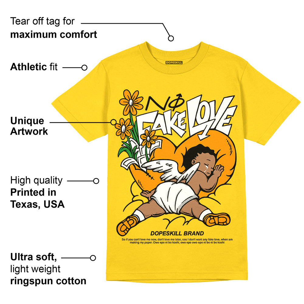 Yellow Ochre 6s DopeSkill Yellow T-shirt No Fake Love Graphic