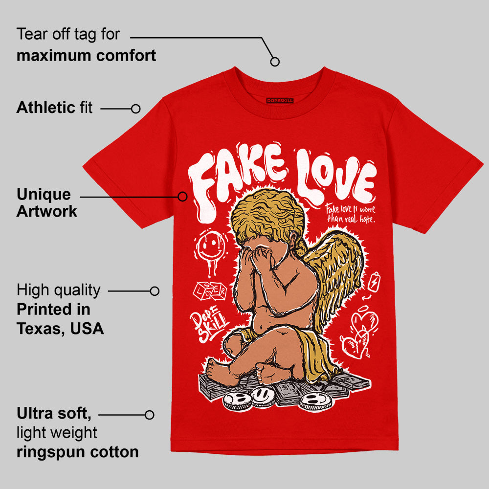 Red Collection DopeSkill Red T-shirt False Love Graphic