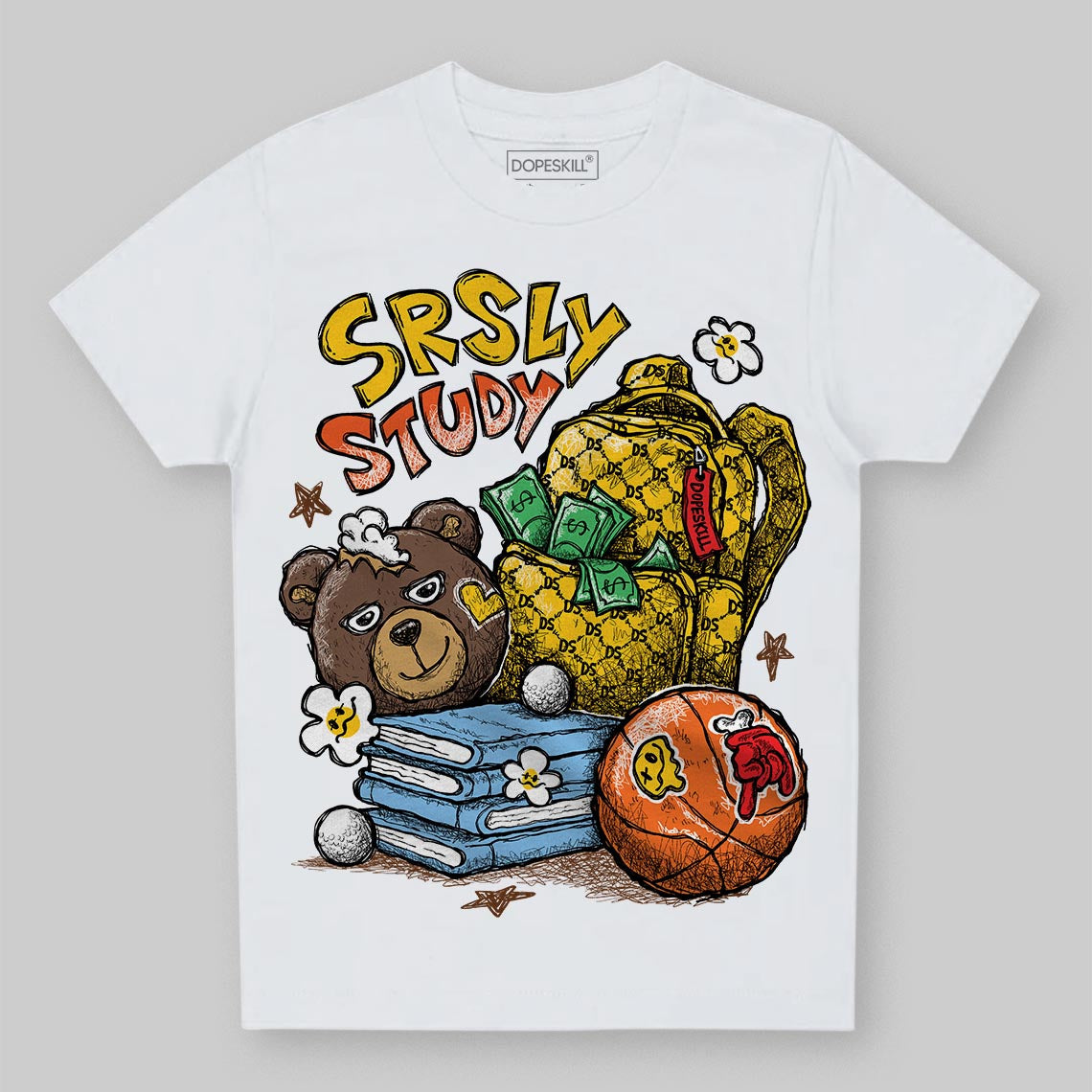 Yellow Collection DopeSkill Toddler Kids T-shirt SRSLY Study Graphic