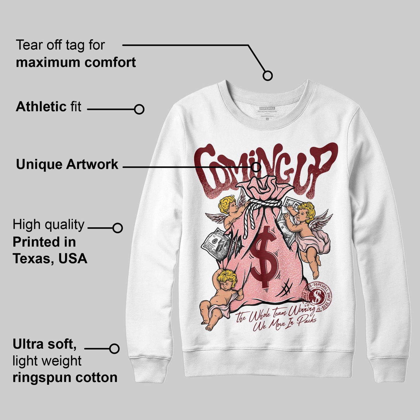 VALENTINE'S Day 3s DopeSkill Sweatshirt Money Bag Coming Up Graphic