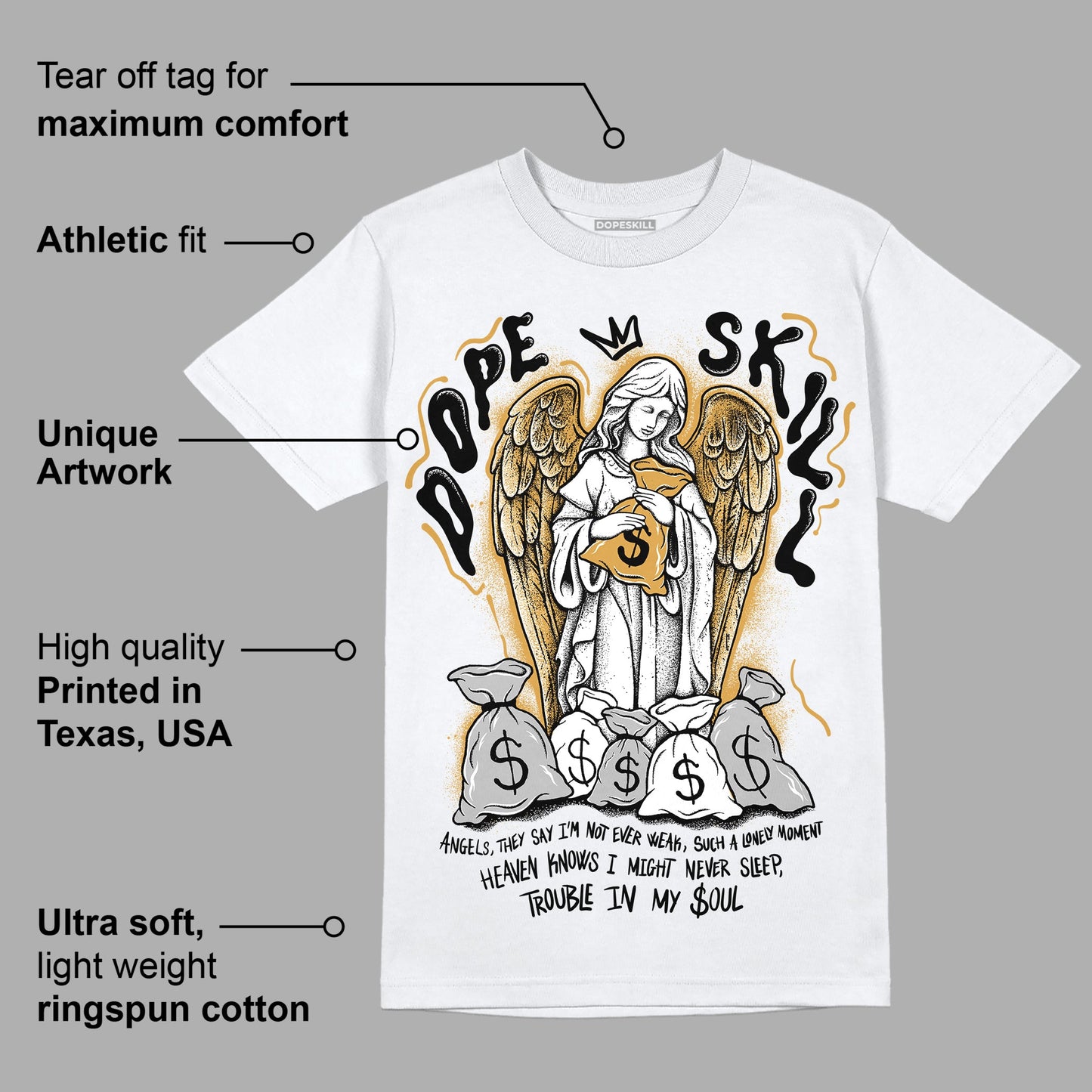Gratitude 11s DopeSkill T-Shirt Angels Graphic