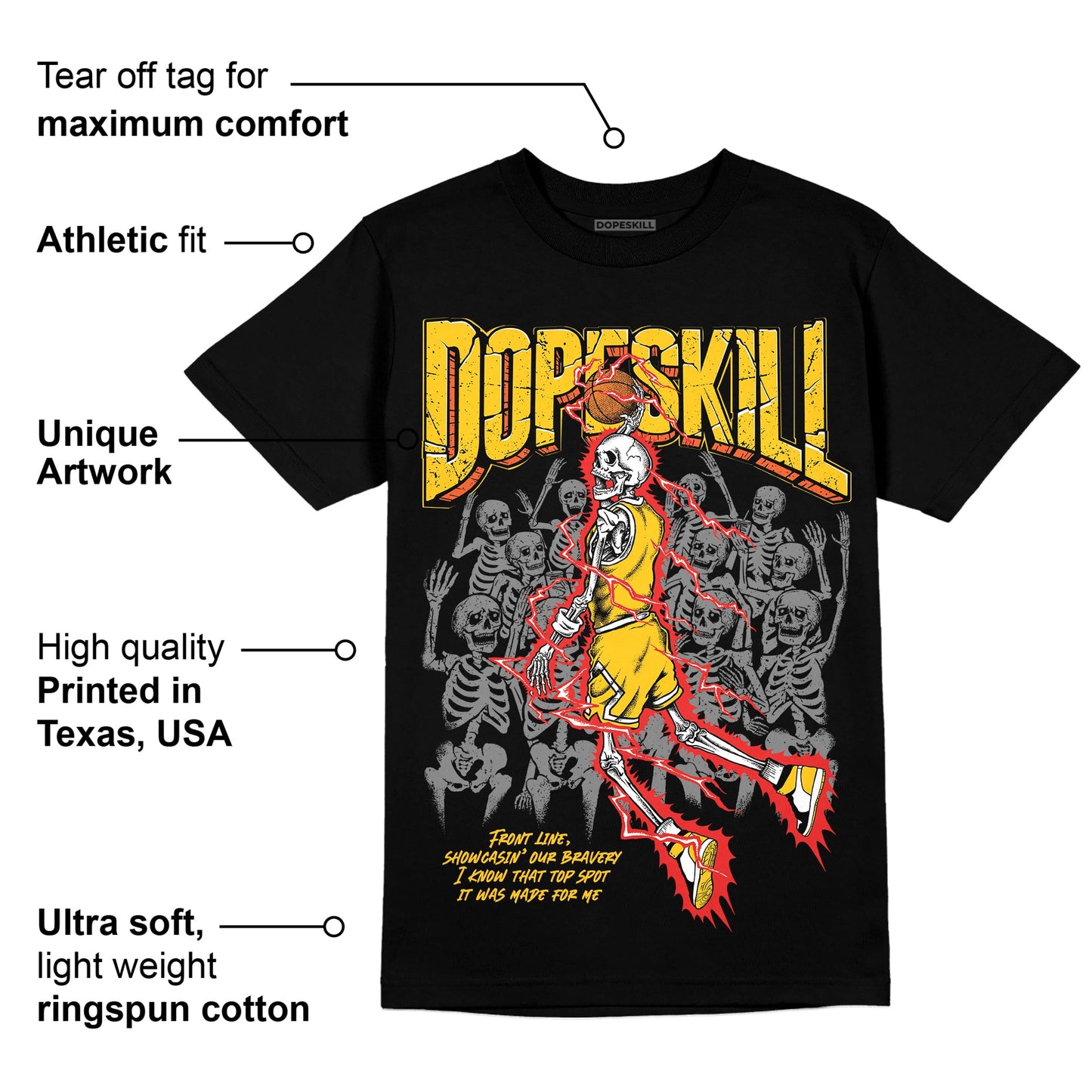 Yellow Collection DopeSkill T-Shirt Thunder Dunk Graphic