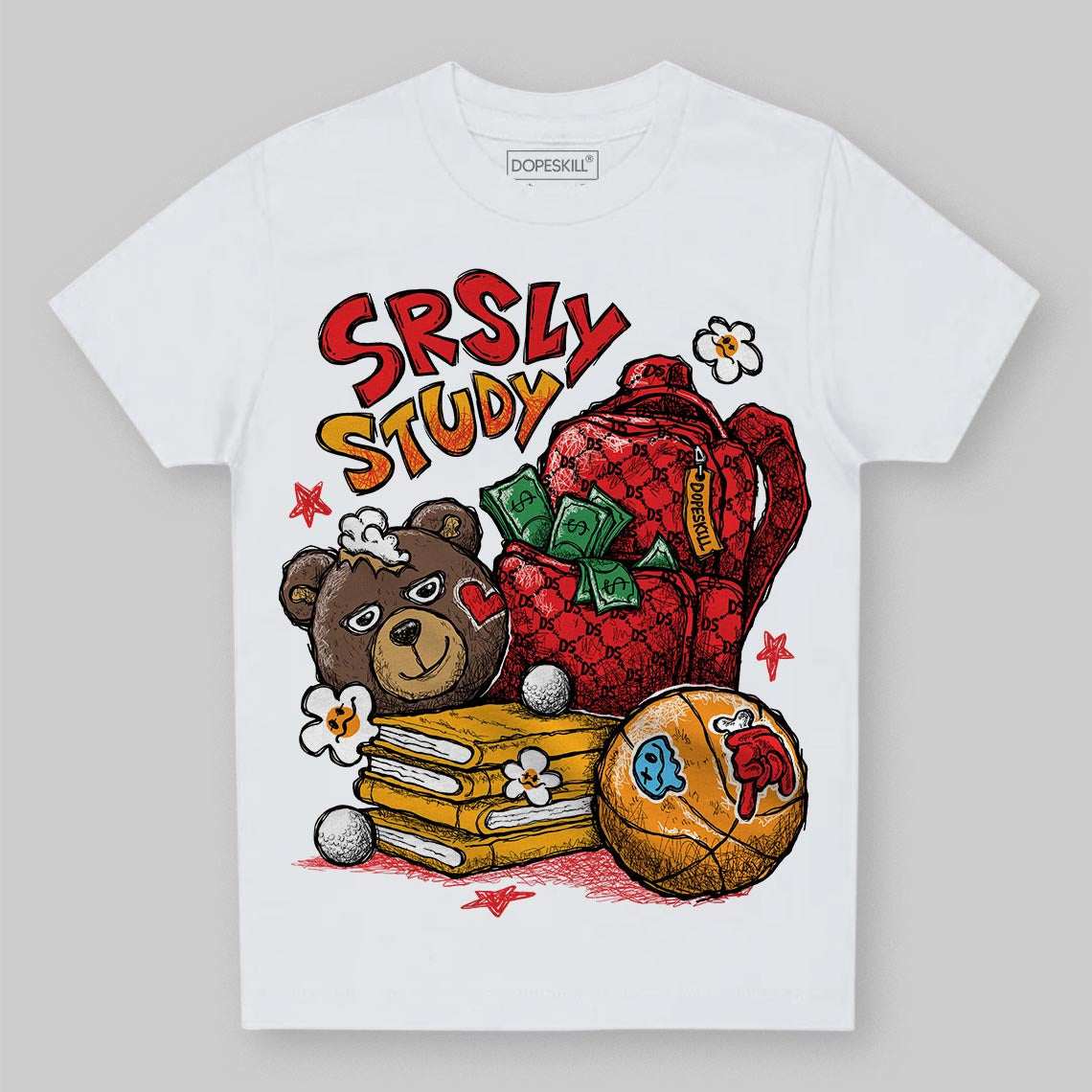 Red Collection DopeSkill Toddler Kids T-shirt SRSLY Study Graphic