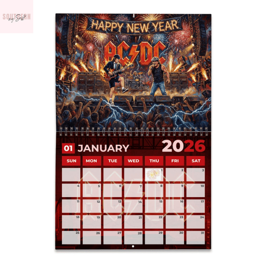 AC DC 2026 Wall Calendar