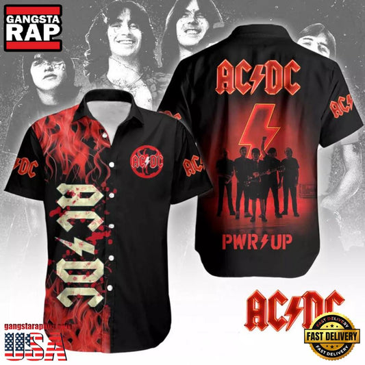ACDC Rock Band Pwr up Tour EU 2024 Hawaiian Shirt - Gangstarap80S