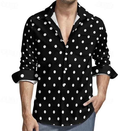 Men's Shirt Summer Shirt Casual Shirt Beach Shirt Button Up Shirt Black Yellow Red Blue Long Sleeve Graphic Lapel Vacation Hawaiian Button-Down Clothing Apparel Polyester Fashion Casual Comfortable