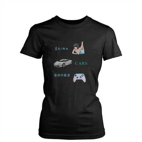 Anime Car Games Womens T-Shirt Tee