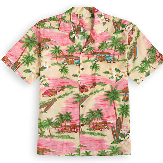 Men's Shirt Summer Hawaiian Shirt Button Up Shirt Casual Shirt Camp Collar Shirt Graphic Coconut Tree Turndown Light Pink Blue Green Light Sky Blue Casual Daily Short Sleeve Button-Down Print