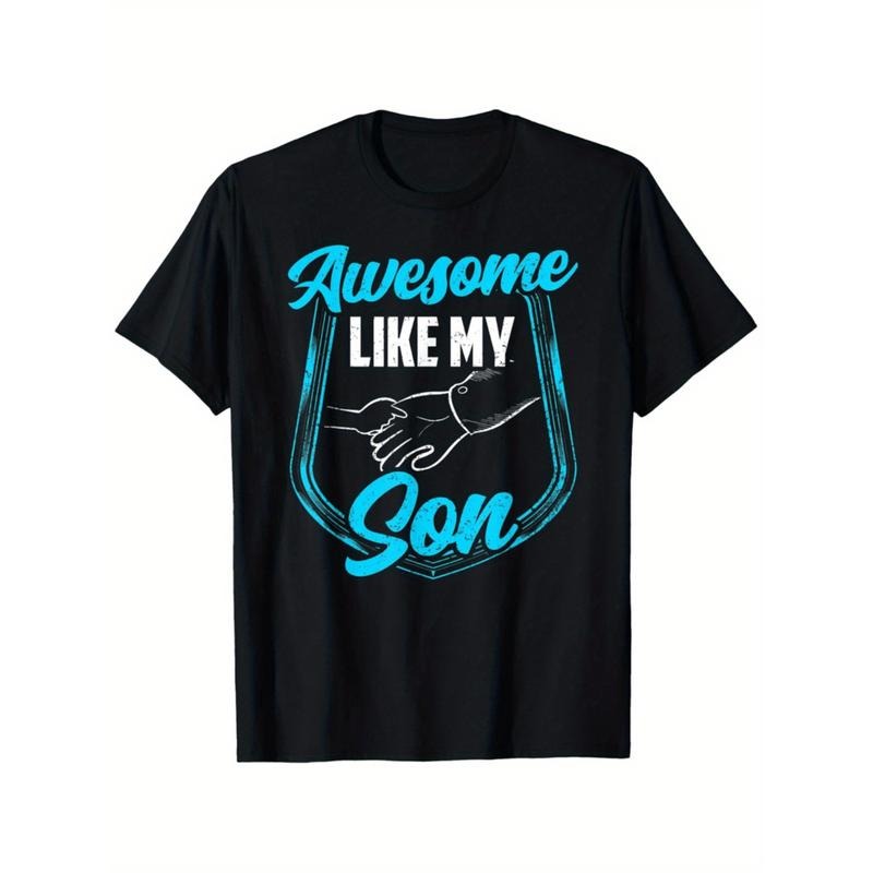 awesome   son dad t shirt fathers day gift 100 cotton 180g crew neck tee with   graphic print unisex casual fit for men...