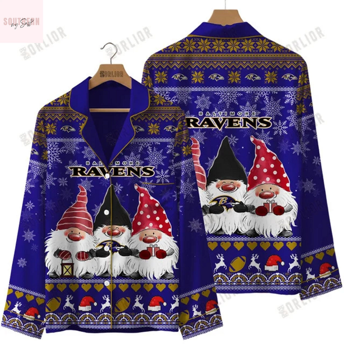 Baltimore Ravens 2025 Holiday Season Pajamas Set