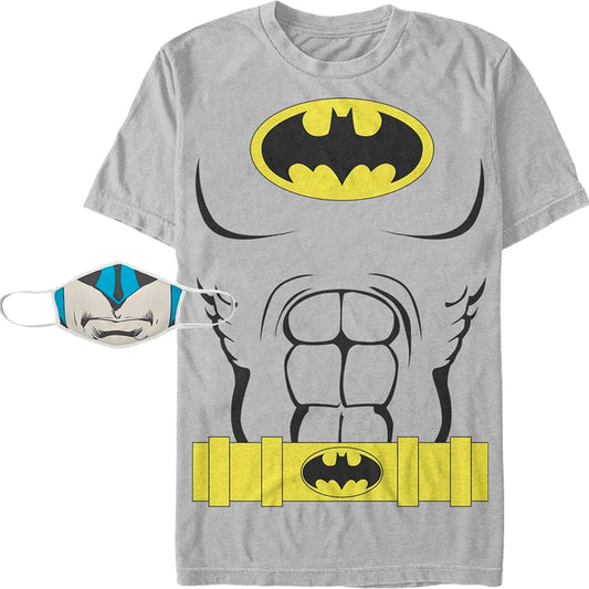 Batman Costume Combo Face Mask And T-Shirt