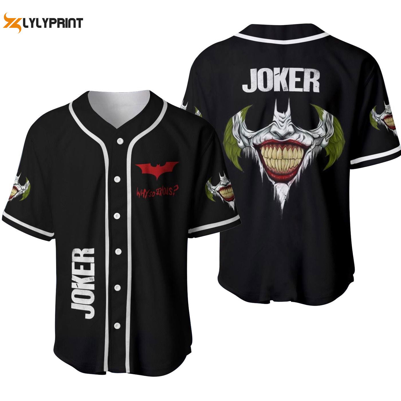 Batman Joker Why So Serious Horror Baseball Jersey - Gift for Men Women - Gift for Men Women - lylyprint.com