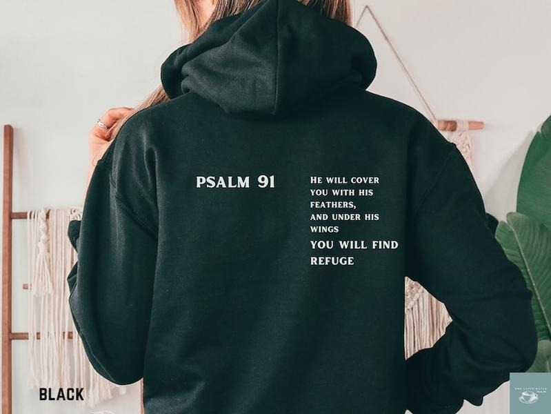 bible verse hoodie psalm 91 hoodie faith based hoodie minimalist christian sweatshirt religious hoodies women men ...