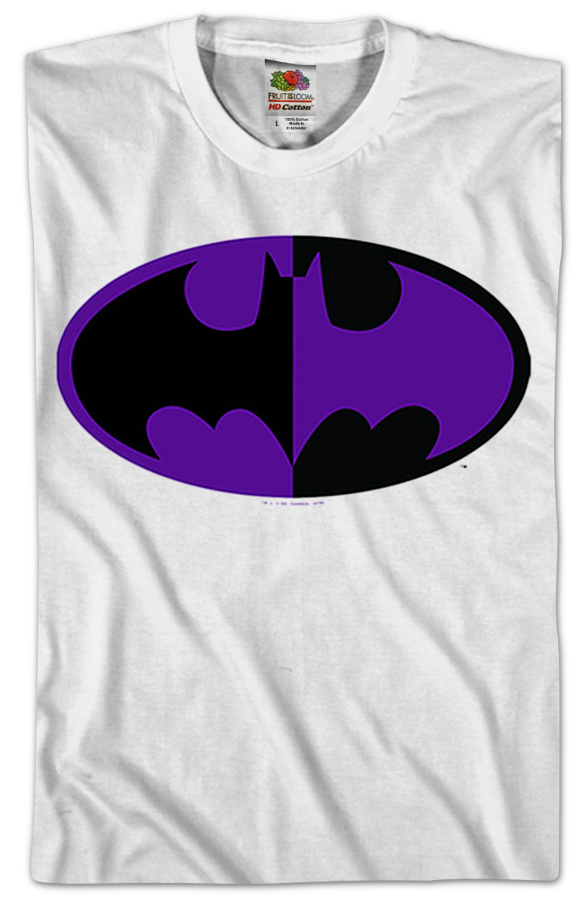 Black and Purple Bat Symbol Batman T-Shirt