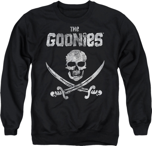 Black Vintage Skull & Crossed Swords Goonies Sweatshirt