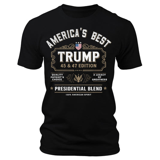 Men's Vintage Trump Shirt America's Best 45 47 Edition Patriotic Graphic Tee