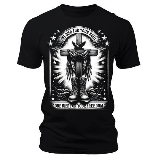 Men's Graphic T Shirts - Freedom Patriotic Short Sleeve Crewneck Shirt