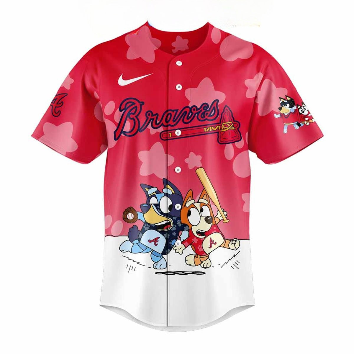 Blue &amp; Bingo Atlanta Braves MLB Sport Team Baseball Jersey