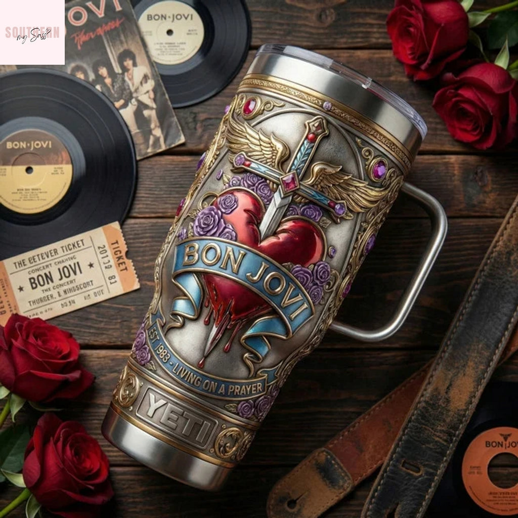 Bon Jovi Livin On A Prayer Tumbler