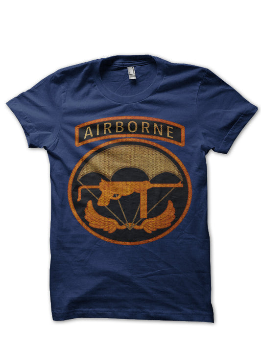 Airborne Division Navy Blue Half Sleeve T-Shirt