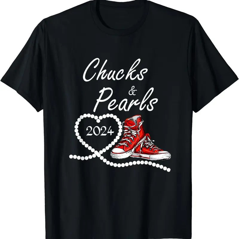 chucks and pearls, Kamala Harris For President 47th T-Shirt Hoodie, Sweatshirt | HypeCrazeTee.com