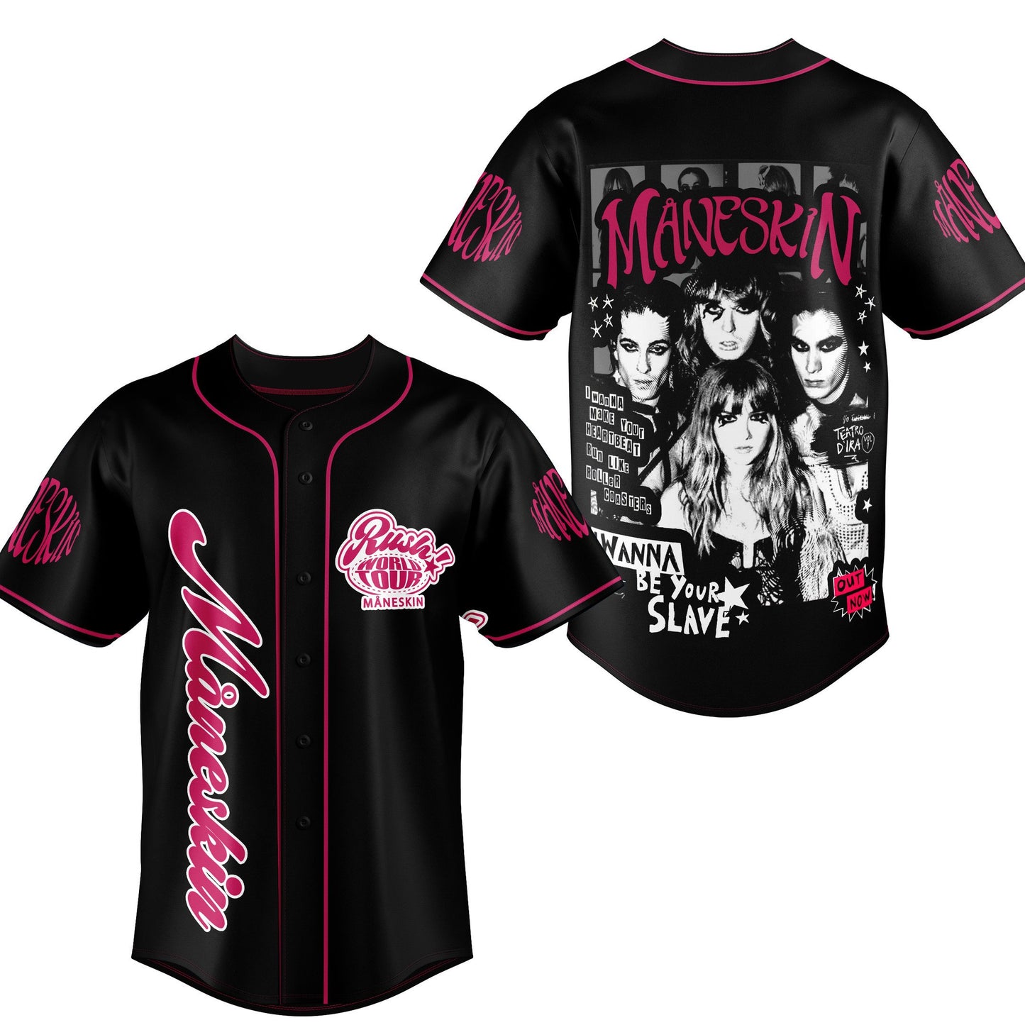 Comfimerch Maneskin Rush World Tour Baseball Jersey For Fans - Comfimerch