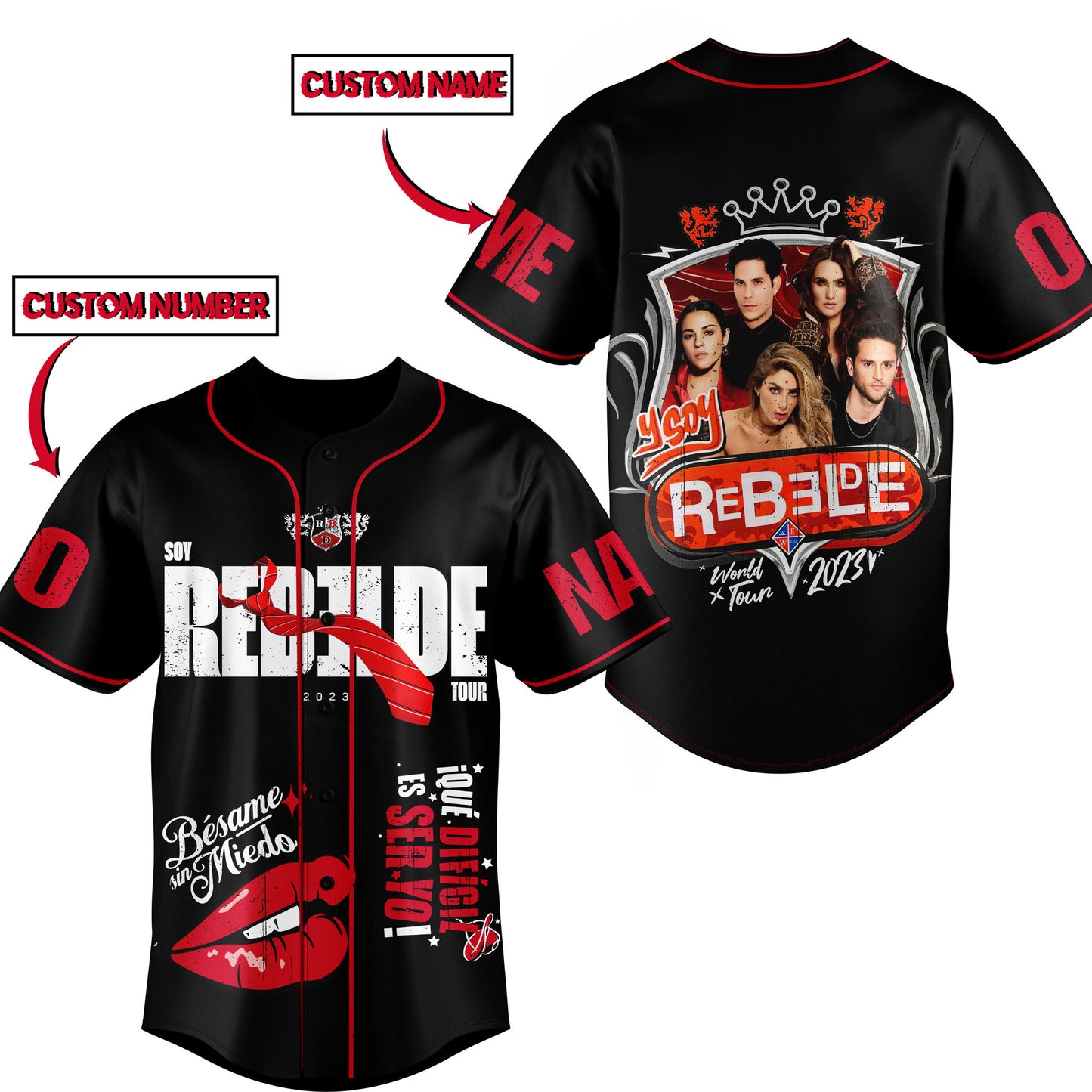Comfimerch Rebelde' 2023 World Tour Baseball Jersey For Fans - Comfimerch