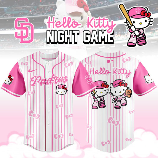 Comfimerch San Diego Padres MLB x Hello Kitty Night Game Personalized New Baseball Jersey For Fan - Comfimerch