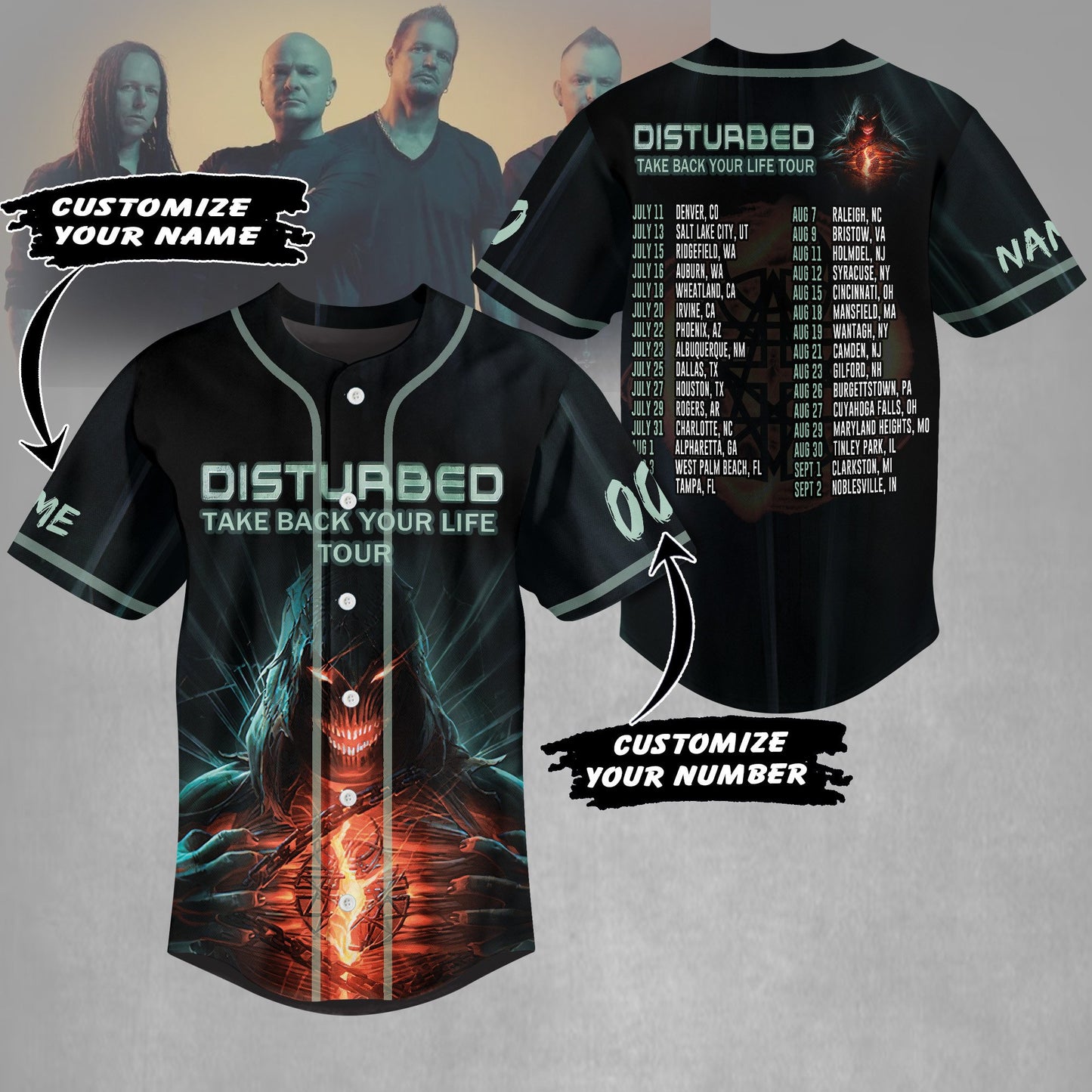 Comfimerch Take Back Your Life Tour Baseball Jersey For Fans - Comfimerch