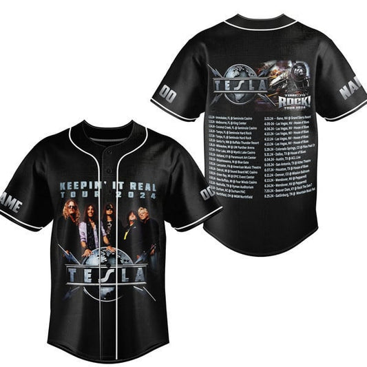 Comfimerch Tesla Keepin' It Real Tour 2024 Baseball Jersey For Fans - Comfimerch