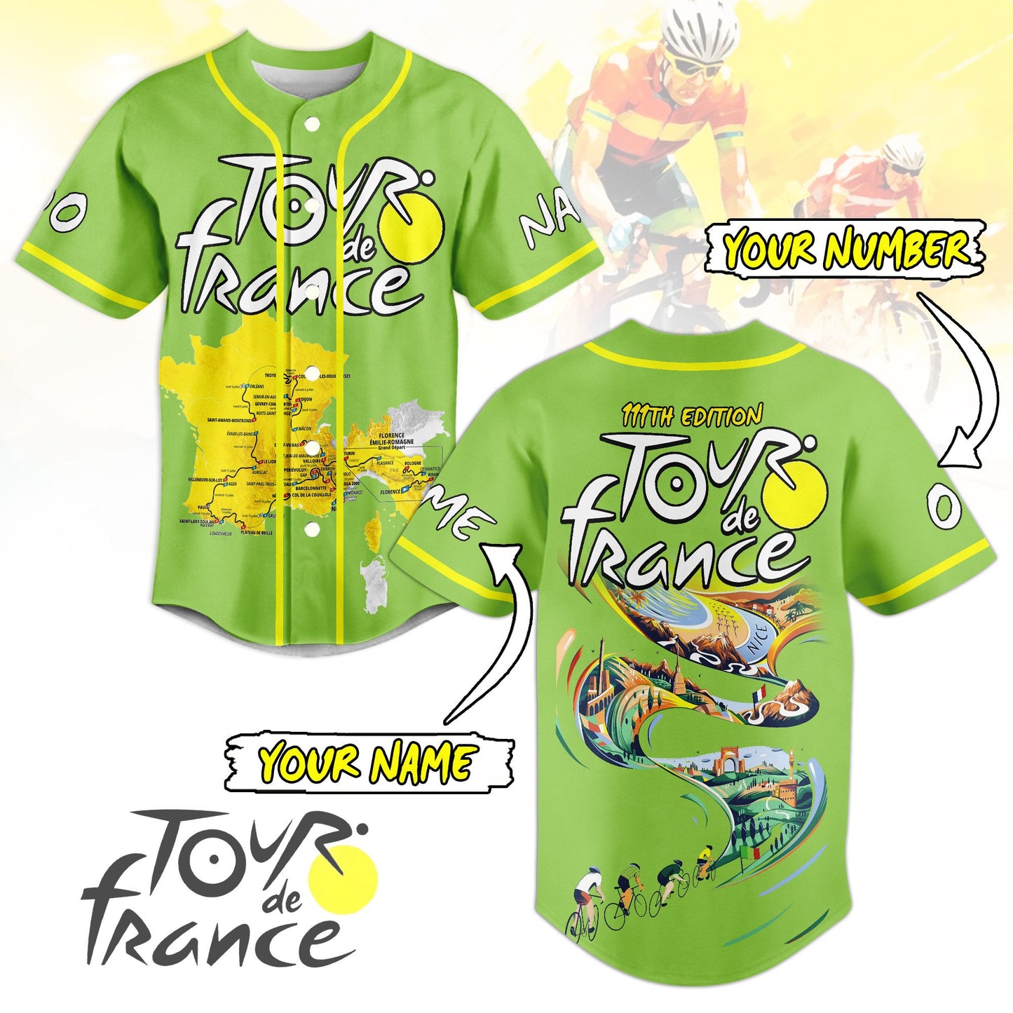 Comfimerch Tour De France Baseball Jersey For Fans - Comfimerch