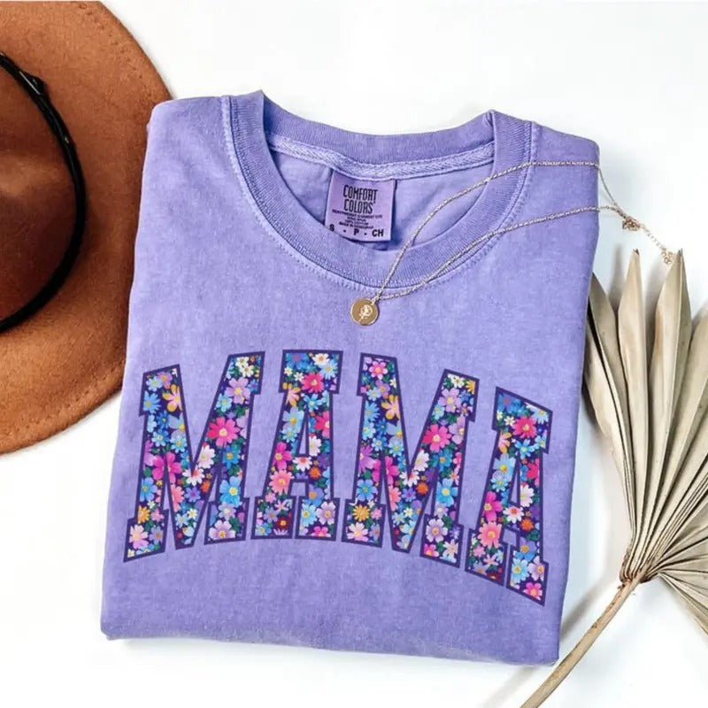 comfort color t shirts, Floral Mom Spring Shirt, Trendy Mom Shirt, trending shirts, graphic tees women, 90s graphic tees,...