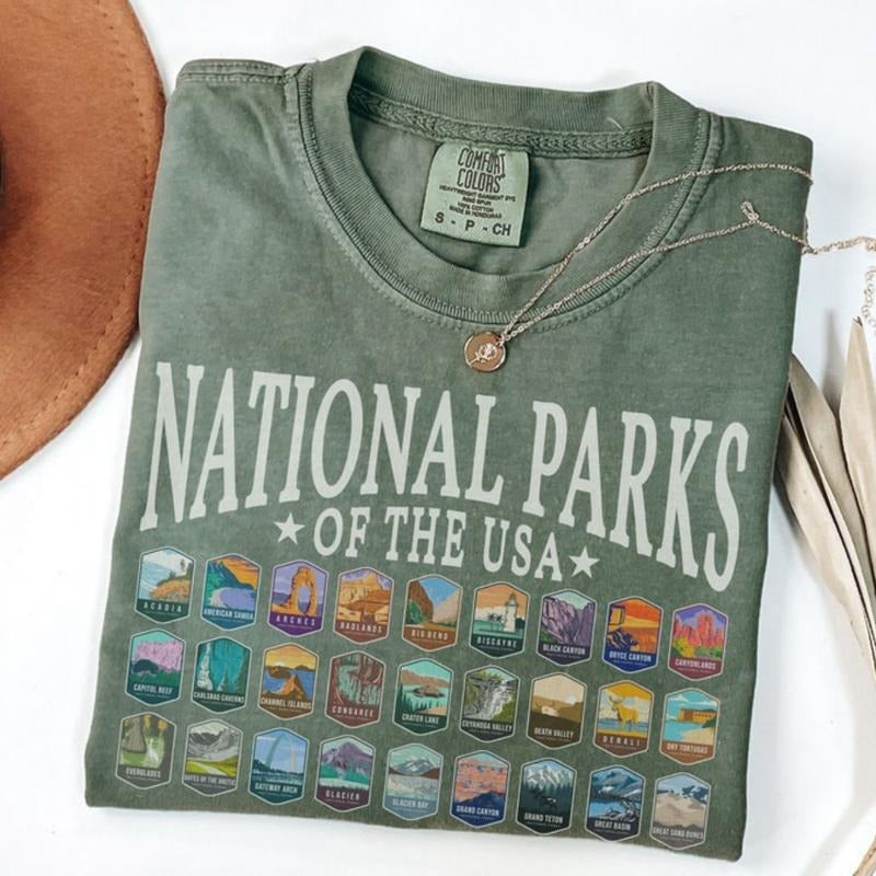 comfort color t shirts, National Parks Shirt US National Park Camping Shirt, Gift for Family Trip Nature Lover Hiking...
