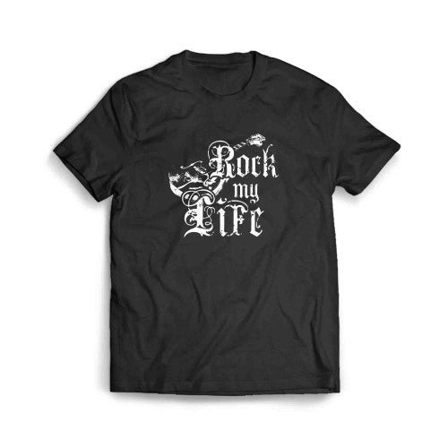 Cool Vintage Rock My Life Guitar Men's T-Shirt