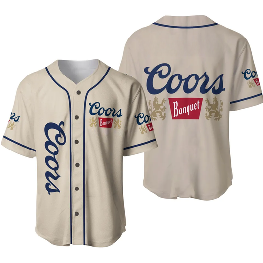 Coors Banquet Beer Classic Print Baseball Jersey