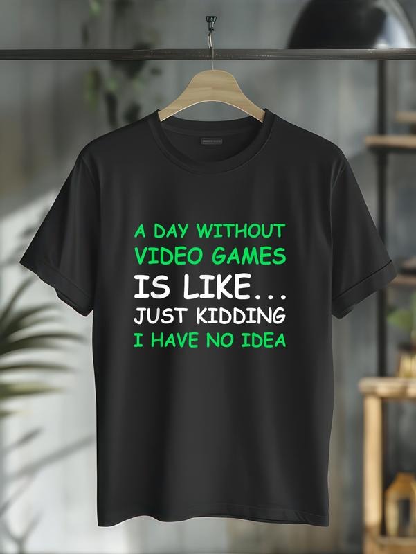 cotton A Day Without Video Games Funny Video Gamer Gift Men Women T-Shirt casual Fashion graphic tees for women Hoodie,...