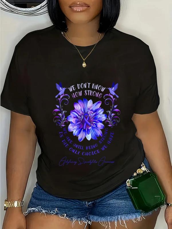 cotton ANKYLOSING SPONDYLITIS AWARENESS Flower We Don't Know How T-Shirt casual Fashion graphic tees Hoodie, Sweatshirt
