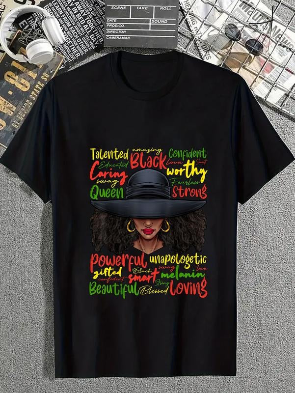 cotton African Black History African American Ladies Juneteenth T-Shirt casual Fashion graphic tees for women Hoodie,...