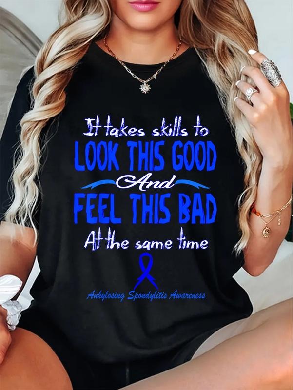 cotton Ankylosing Spondylitis Awareness T-Shirt casual Fashion graphic tees Hoodie, Sweatshirt | HypeCrazeTee.com
