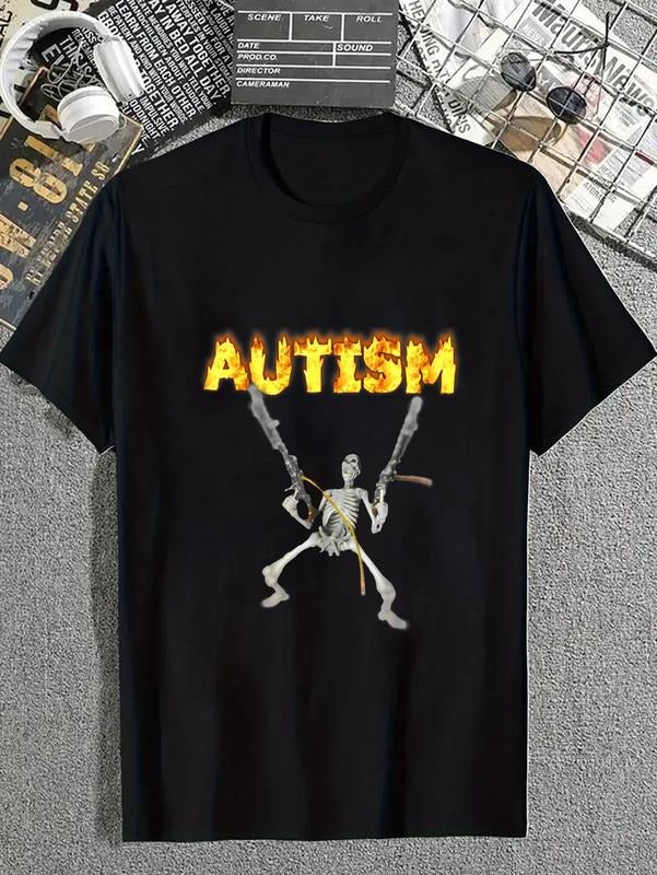 cotton Autism Skeleton Meme T-Shirt casual Fashion graphic tees for women Hoodie, Sweatshirt | HypeCrazeTee.com