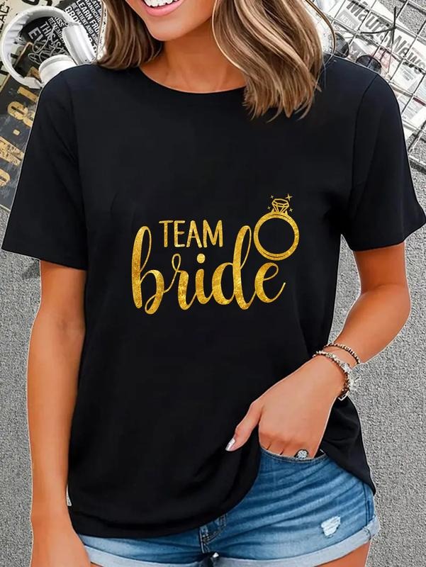 cotton Bachelorette Party Matching Shirt, Womens Team Bride T-Shirt T-Shirt casual Fashion graphic tees for women Hoodie,...