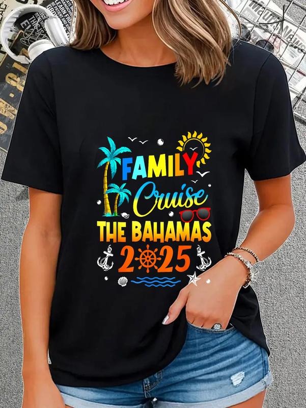 cotton Bahamas Cruise 2025 Family Friends Group Vacation Matching T-Shirt casual Fashion graphic tees women Hoodie,...
