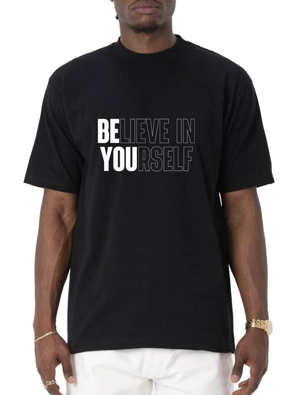 cotton Believe In Yourself Motivational Quote Inspiration Positive T-Shirt casual Fashion graphic tees women Hoodie,...