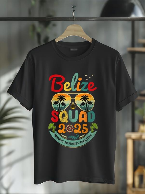 cotton Belize Squad 2025 Tropical Beach Vacation Vintage Belize T-Shirt casual Fashion graphic tees women Hoodie, Sweatshirt