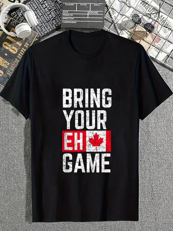 cotton Bring Your Eh Game Canadian Flag Canada Pride T-Shirt casual Fashion graphic tees women Hoodie, Sweatshirt