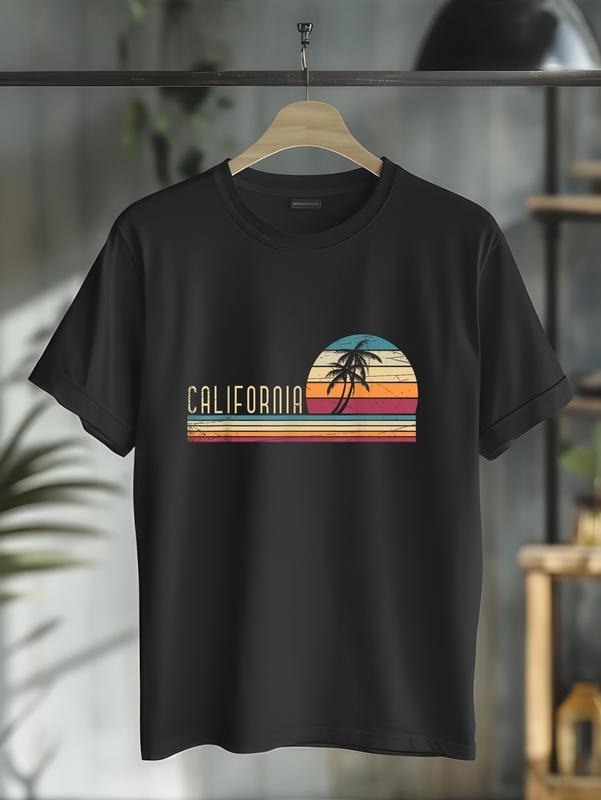 cotton Cali Summer Vacation CA Palm Trees USA Retro California T-Shirt casual Fashion graphic tees women Hoodie, Sweatshirt