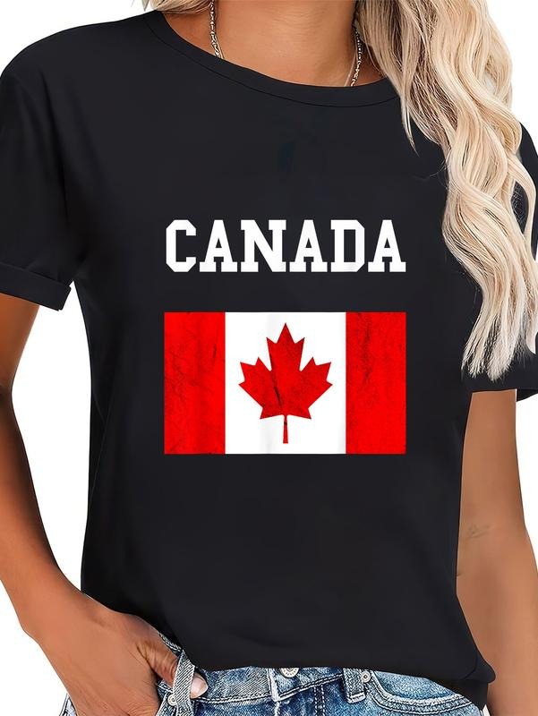 cotton Canadian Flag Maple Leaf Canadian Flag T-Shirt casual Fashion graphic tees women Hoodie, Sweatshirt | HypeCrazeTee.com