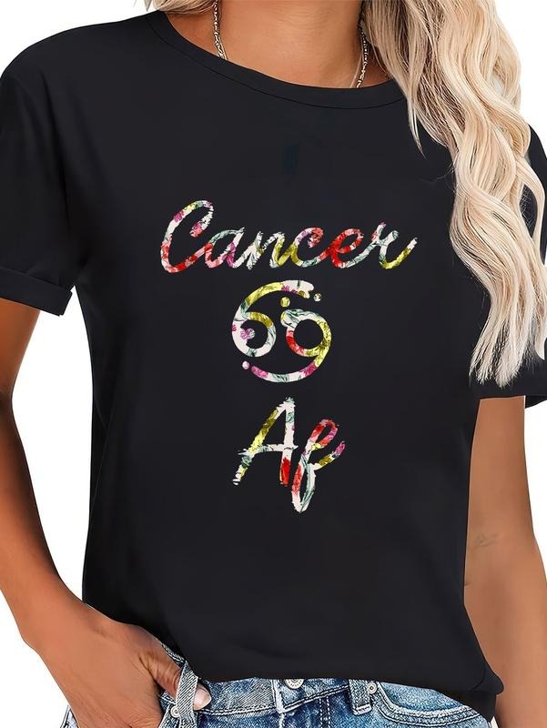 cotton Cancer Floral Born in June July Birthday Gift Cancer Af T-Shirt casual Fashion graphic tees for women Hoodie,...